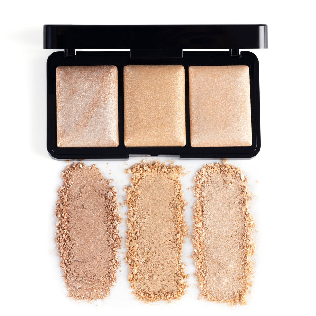 Trio Glow Highlighter X3 Gold - Ultra Blinding Finish, Silky Smooth Texture, Blends Seamlessly
