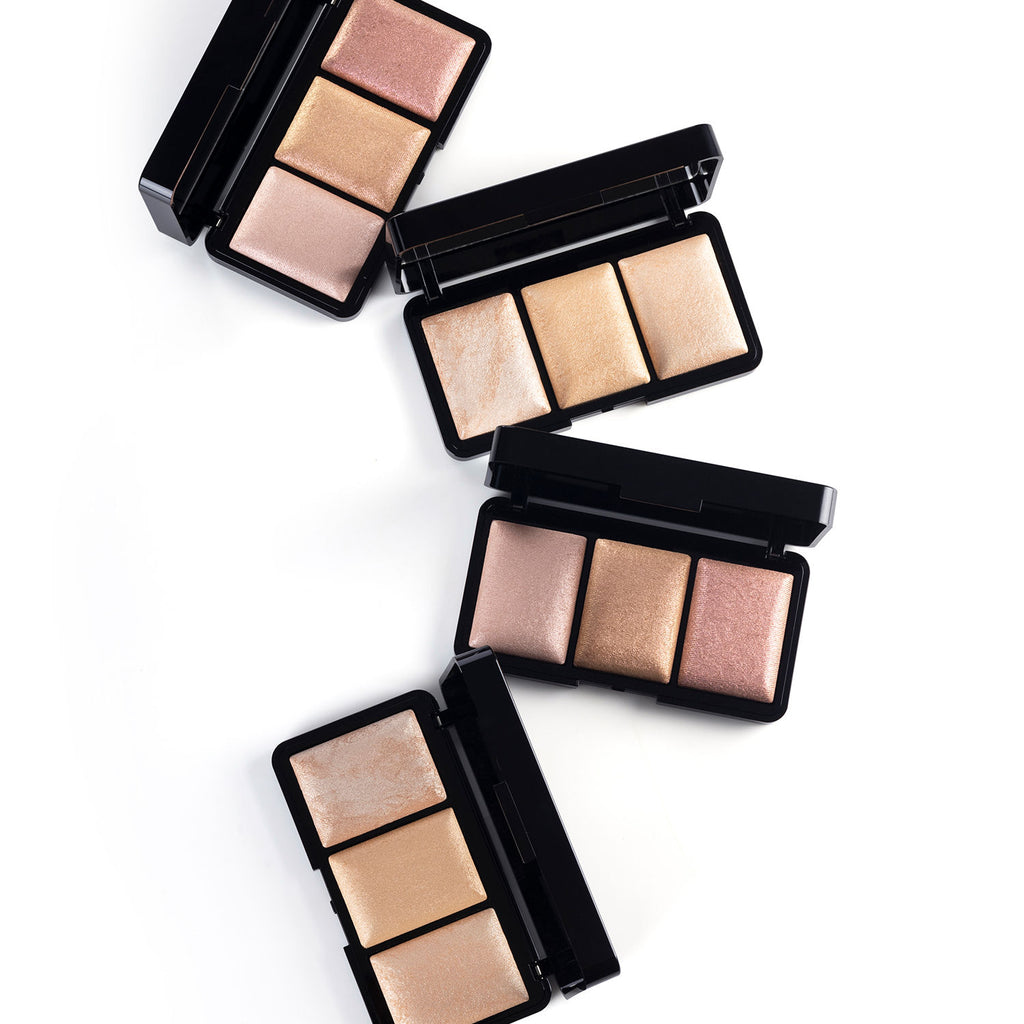 Trio Glow Highlighter X3 Gold - Ultra Blinding Finish, Silky Smooth Texture, Blends Seamlessly