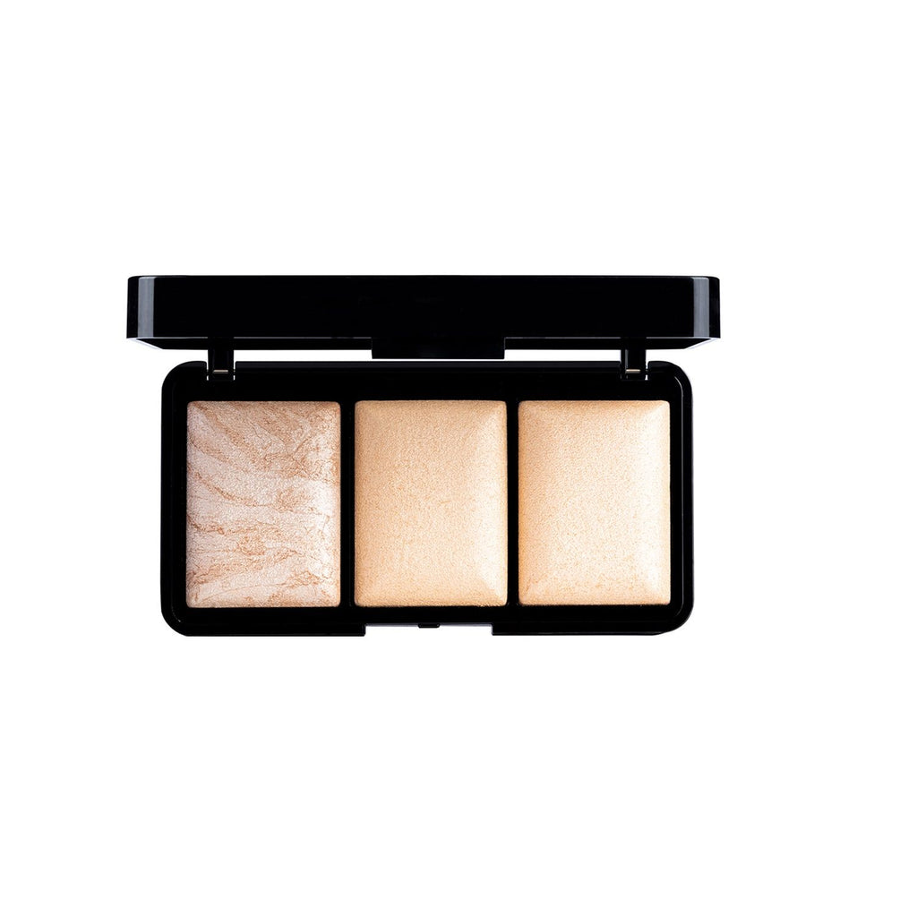 Trio Glow Highlighter X3 Gold - Ultra Blinding Finish, Silky Smooth Texture, Blends Seamlessly
