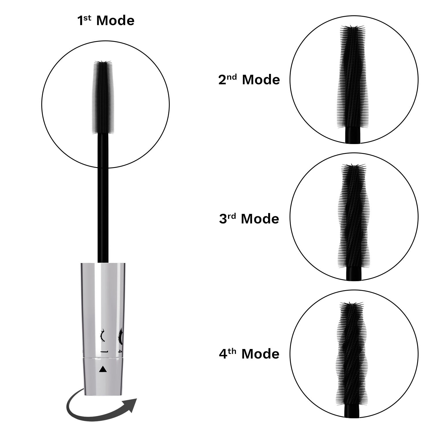 Twist & Lift Mascara - 4-in-1 Mascara Wand, Curls Defines Volumizes & Lifts, Waterproof