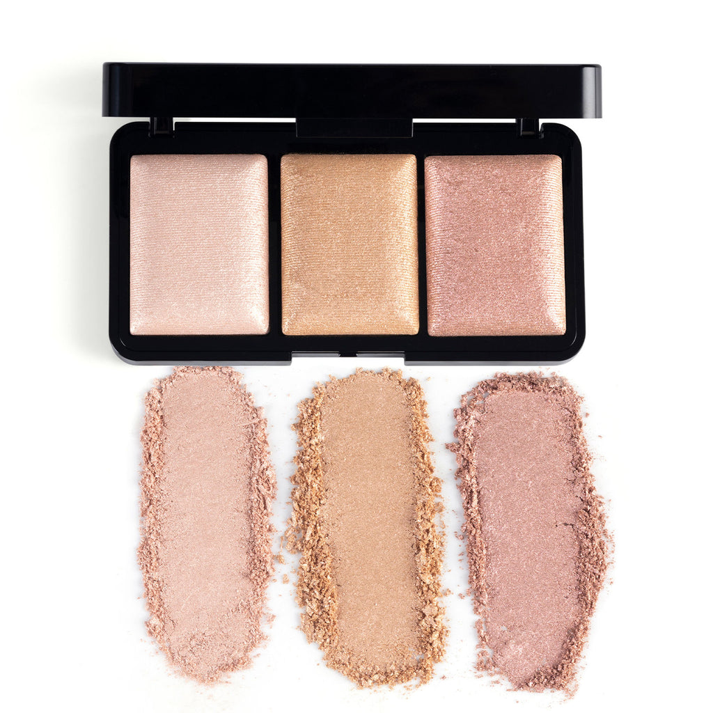 Trio Glow Highlighter X3 Pink - Ultra Blinding Finish, Silky Smooth Texture, Blends Seamlessly