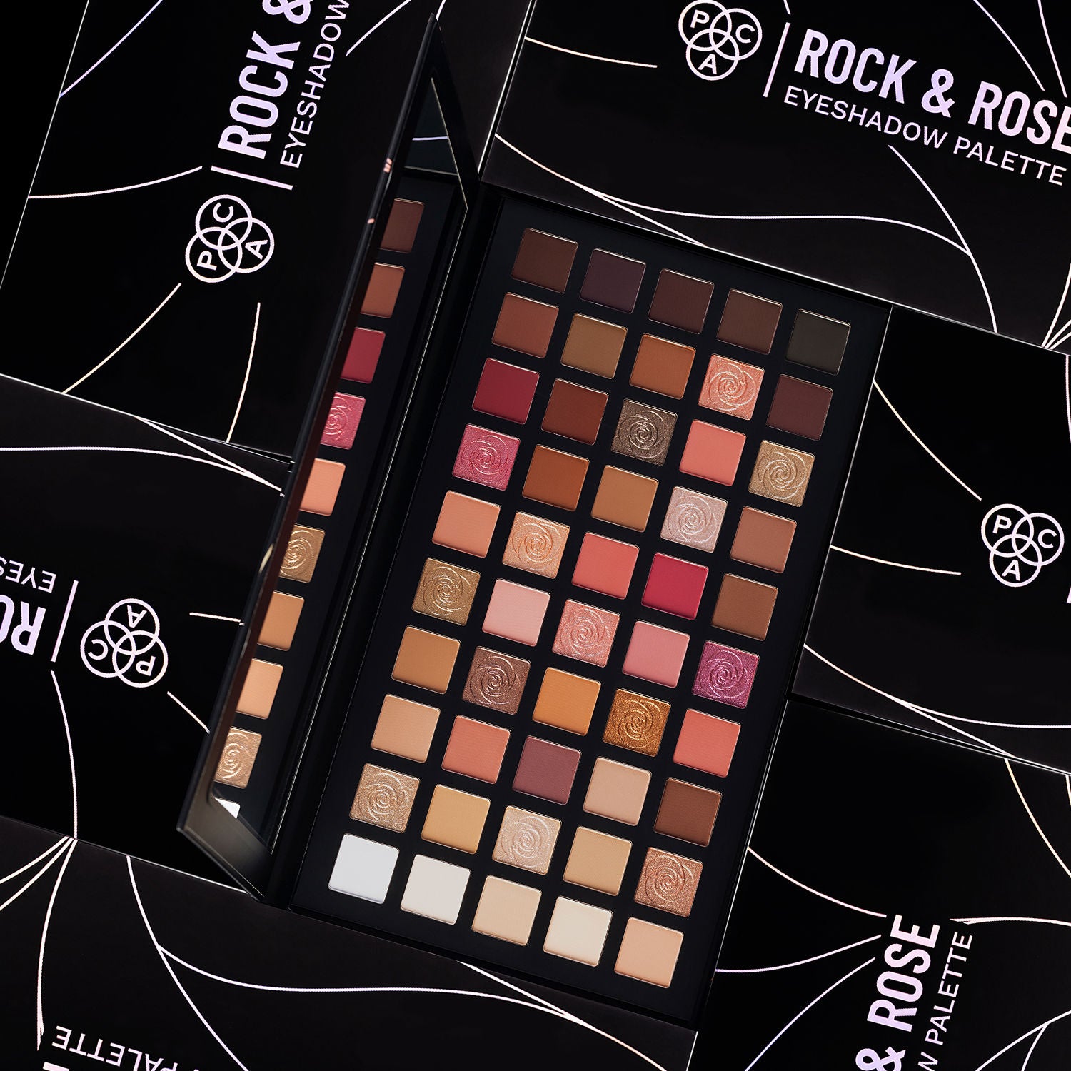 Rock & Rose Eyeshadow Palette - Blendable Mattes, Shimmers & Chromes, Perfect Transition Shades