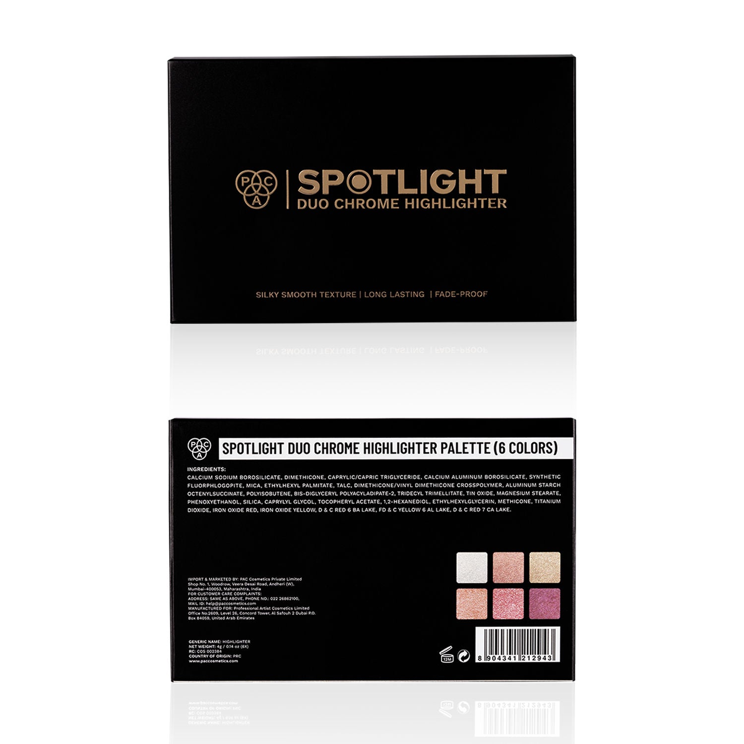 Spotlight Duo Chrome Highlighter Palette - Silky Smooth Blendable Multi Chromes, Intense Payoff