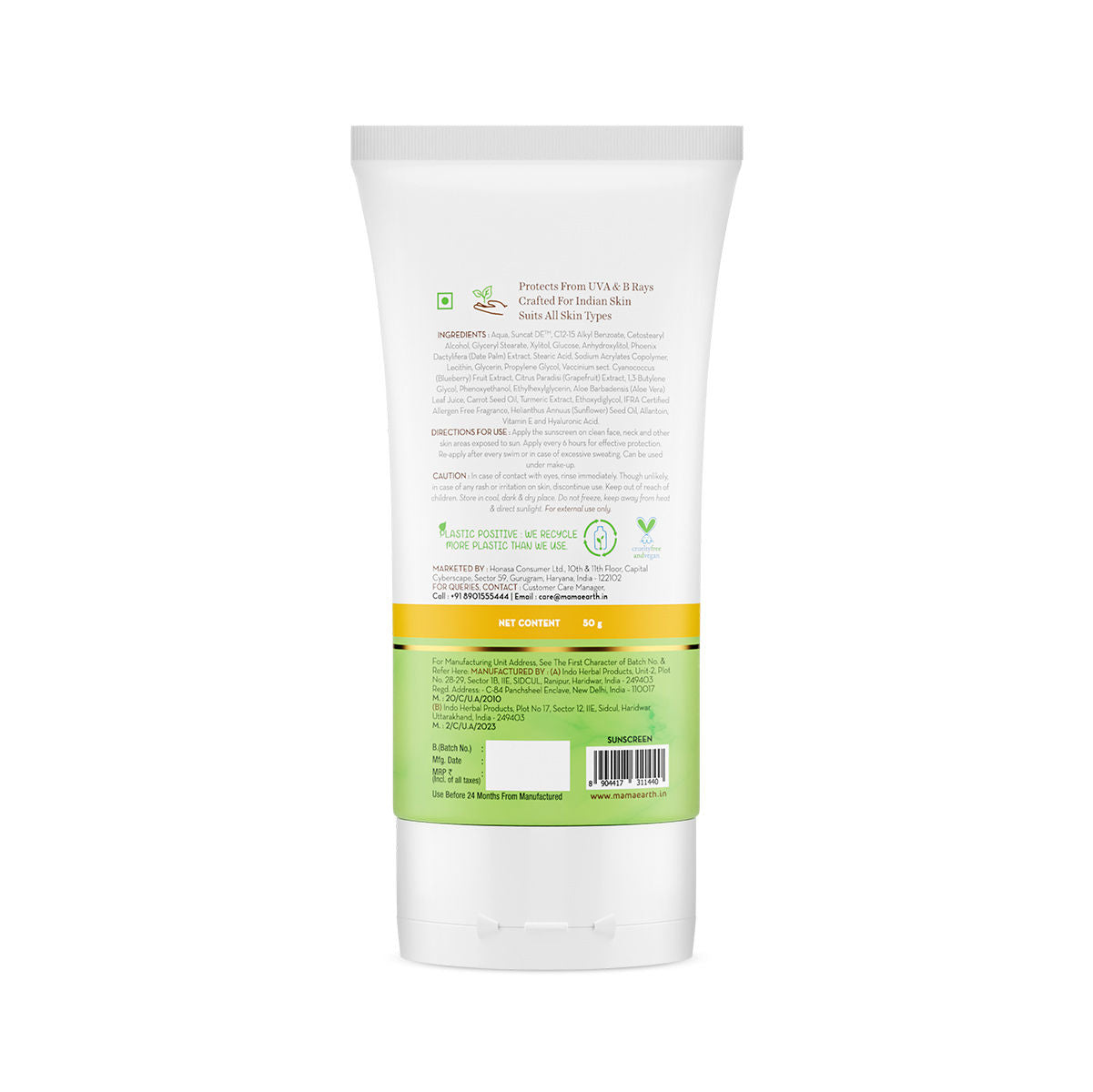 Ultra Light Indian Sunscreen With SPF 50 PA +++ for Tan Protection - In-Vivo tested
