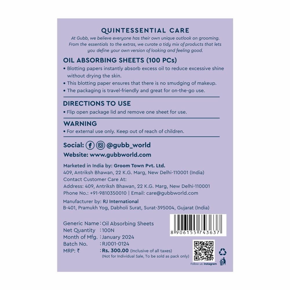 Blotting Paper Oil Absorbing Sheets