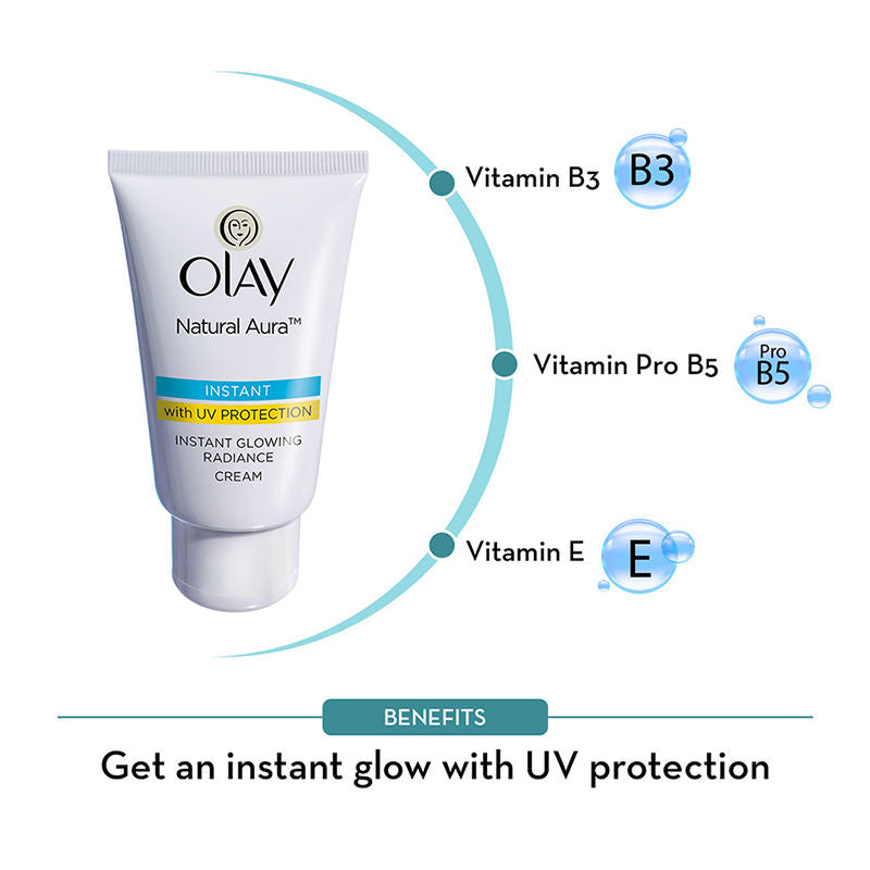 Natural White Instant Glowing Fairness Skin Cream with UV Protection