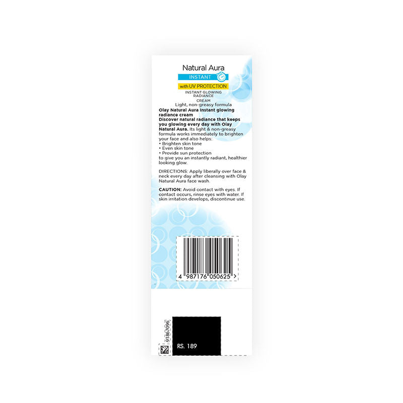 Natural White Instant Glowing Fairness Skin Cream with UV Protection
