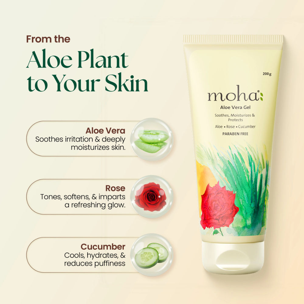 Enriched With Rose And Cucumber Aloe Vera Gel