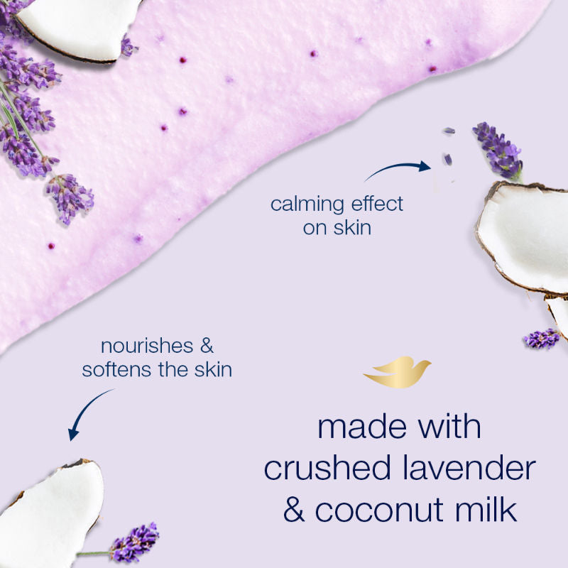Exfoliating Body Polish Scrub With Crushed Lavender And Coconut Milk