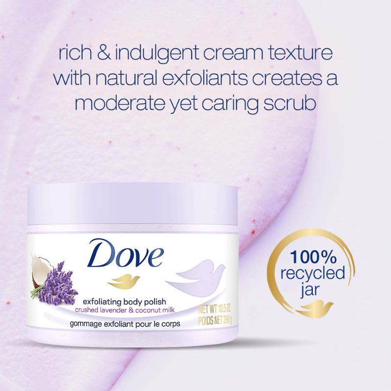 Exfoliating Body Polish Scrub With Crushed Lavender And Coconut Milk