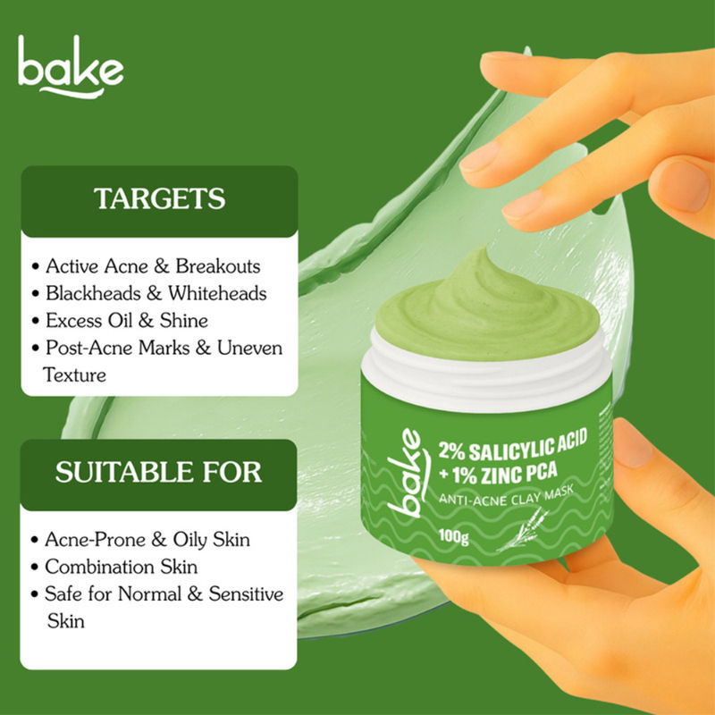 2% Salicylic Acid + 1% Zinc PCA Clay Mask for Anti-Acne, Open Pores, and Blackheads