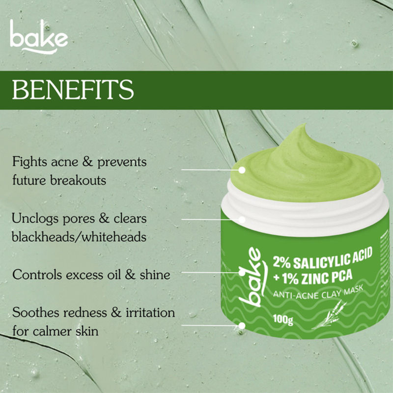 2% Salicylic Acid + 1% Zinc PCA Clay Mask for Anti-Acne, Open Pores, and Blackheads