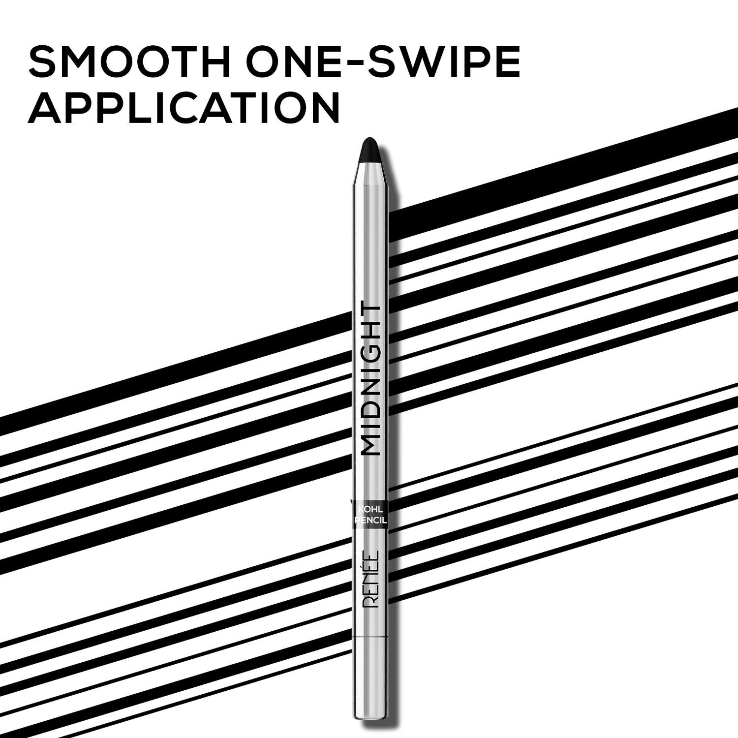 Midnight Kohl Pencil, Waterproof, Smudge-proof, All-Day Kajal with Sharpener