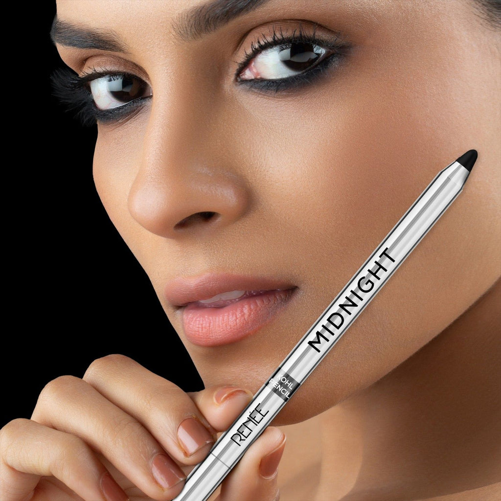 Midnight Kohl Pencil, Waterproof, Smudge-proof, All-Day Kajal with Sharpener