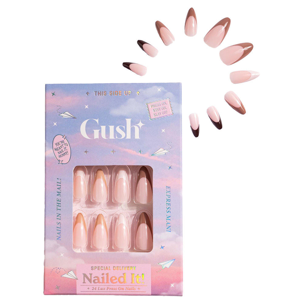 Nailed It Reusable Luxury Press On Nails (Abstract Shape) - Shades Of Brown