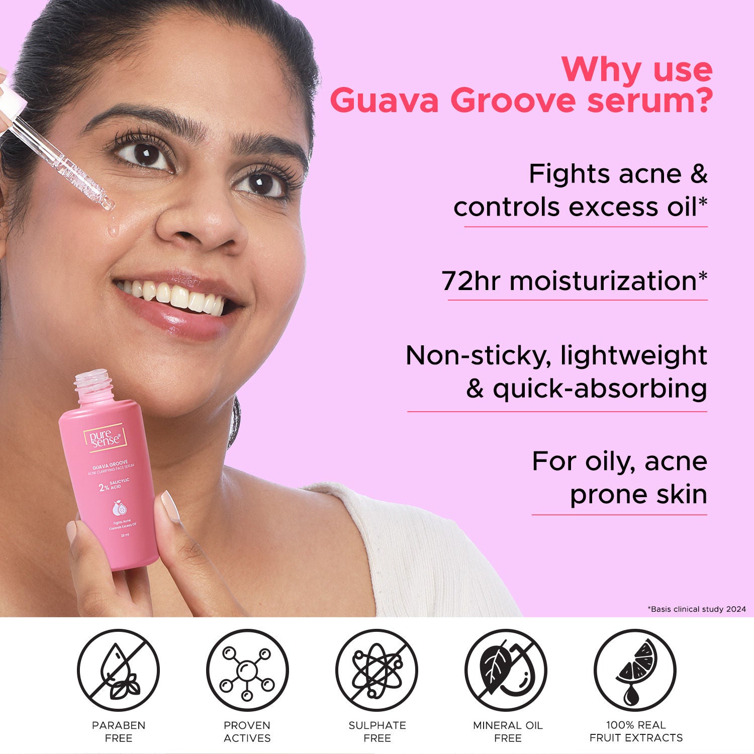 2% Salicylic Acid Face Serum with Guava for Acne Prone Oily Skin
