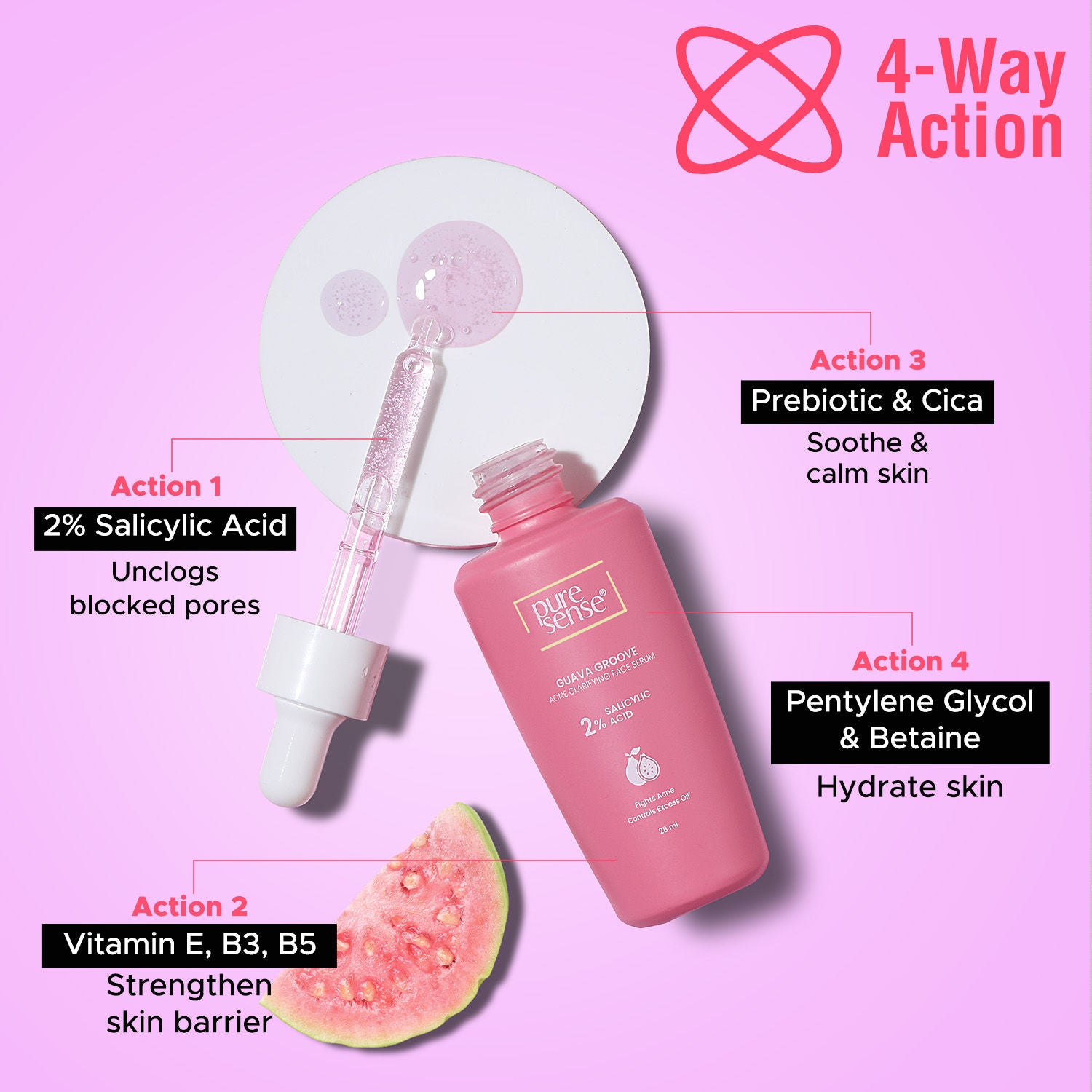2% Salicylic Acid Face Serum with Guava for Acne Prone Oily Skin