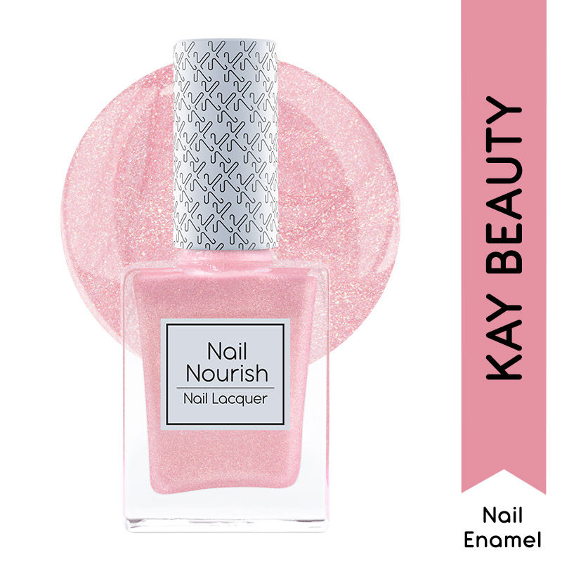 Nail Nourish Glitter Pastel Nail Enamel Polish - Starry Fuchsia