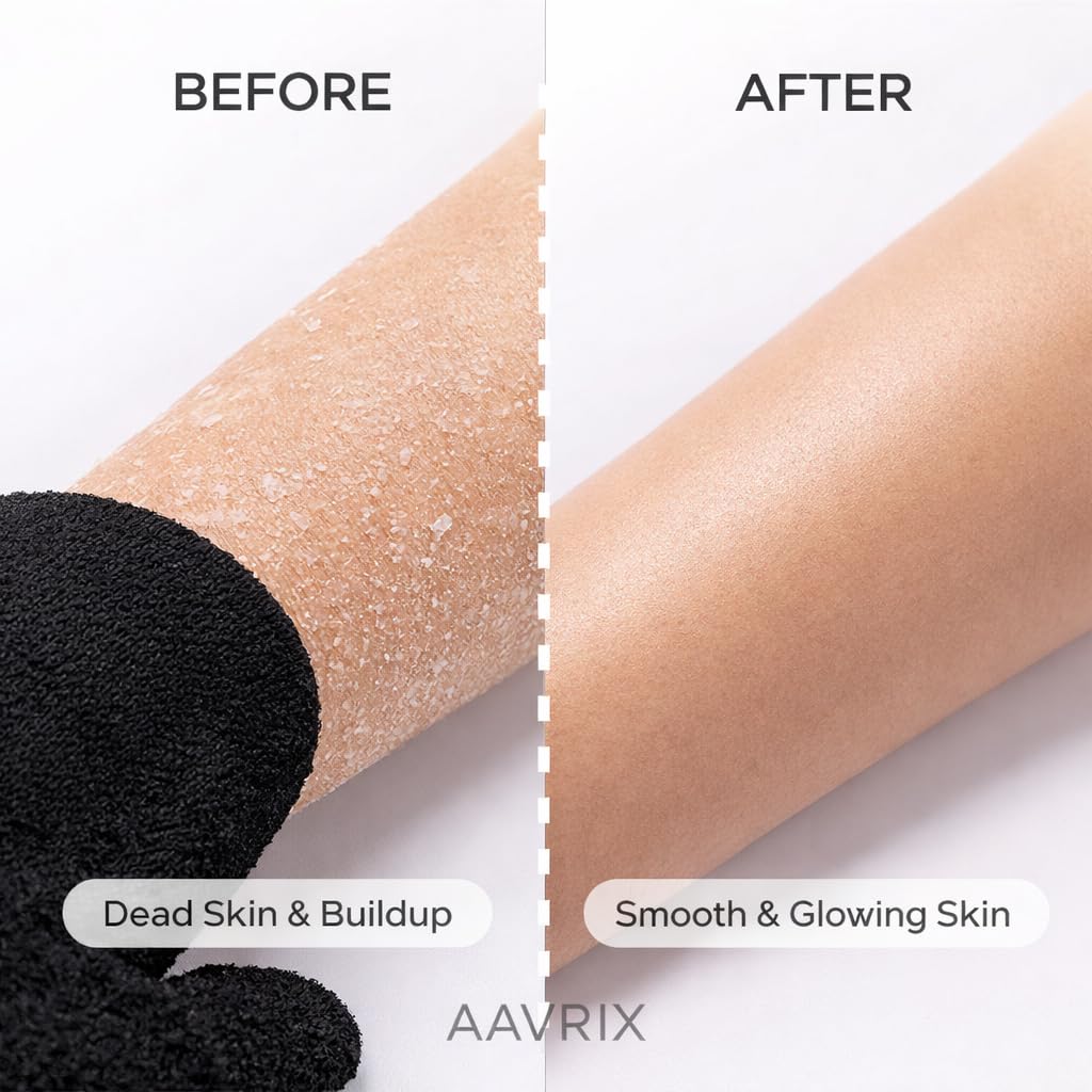 Exfoliating Bath Glove Body Scrubber Mitt Loofah for Tan Removal