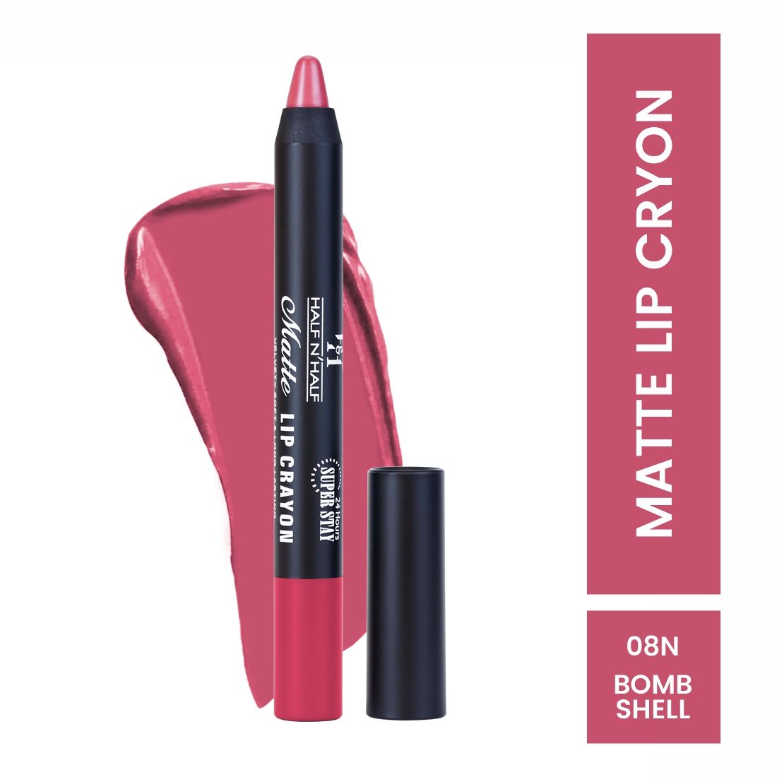 Matte Velvet Soft & Long Lasting 24h Super Stay Lip Crayon - Pretty-pink