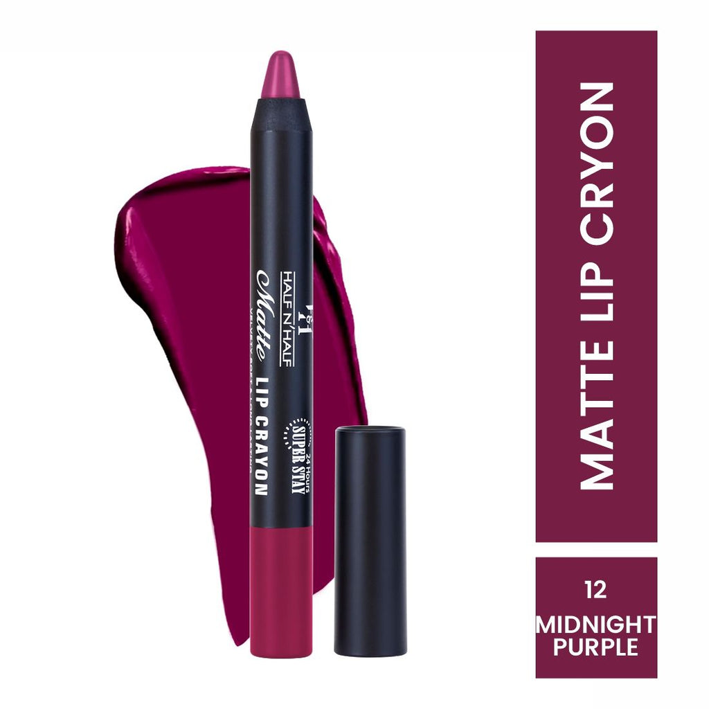 Matte Velvet Soft & Long Lasting 24h Super Stay Lip Crayon - Midnight-purple