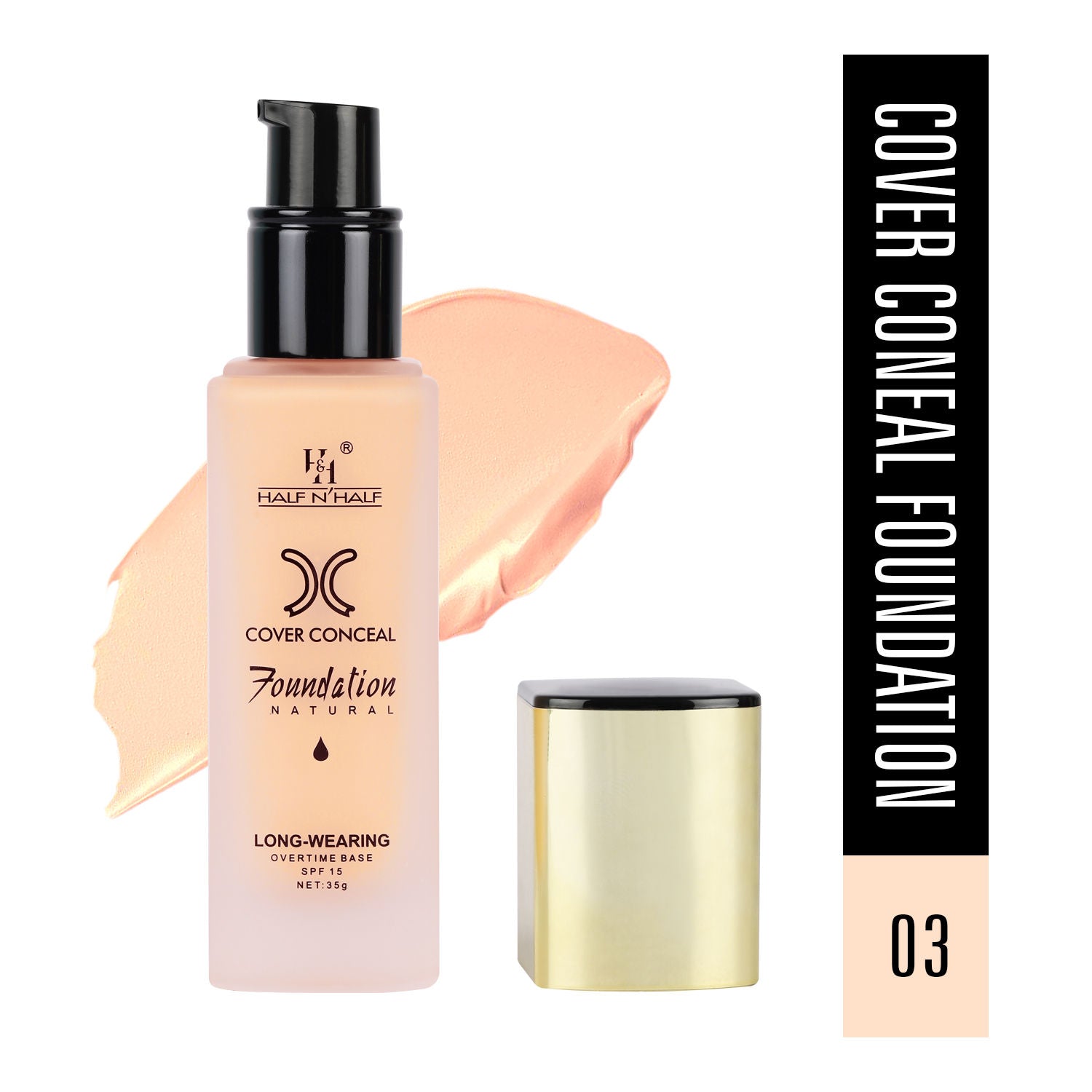 Cover Concealer Foundation Natural Longwearing Overtime Base SPF 15 - Natural