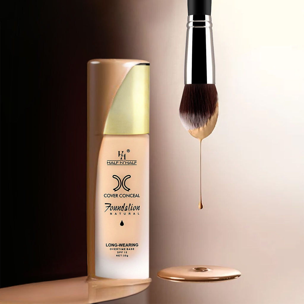 Cover Concealer Foundation Natural Longwearing Overtime Base SPF 15