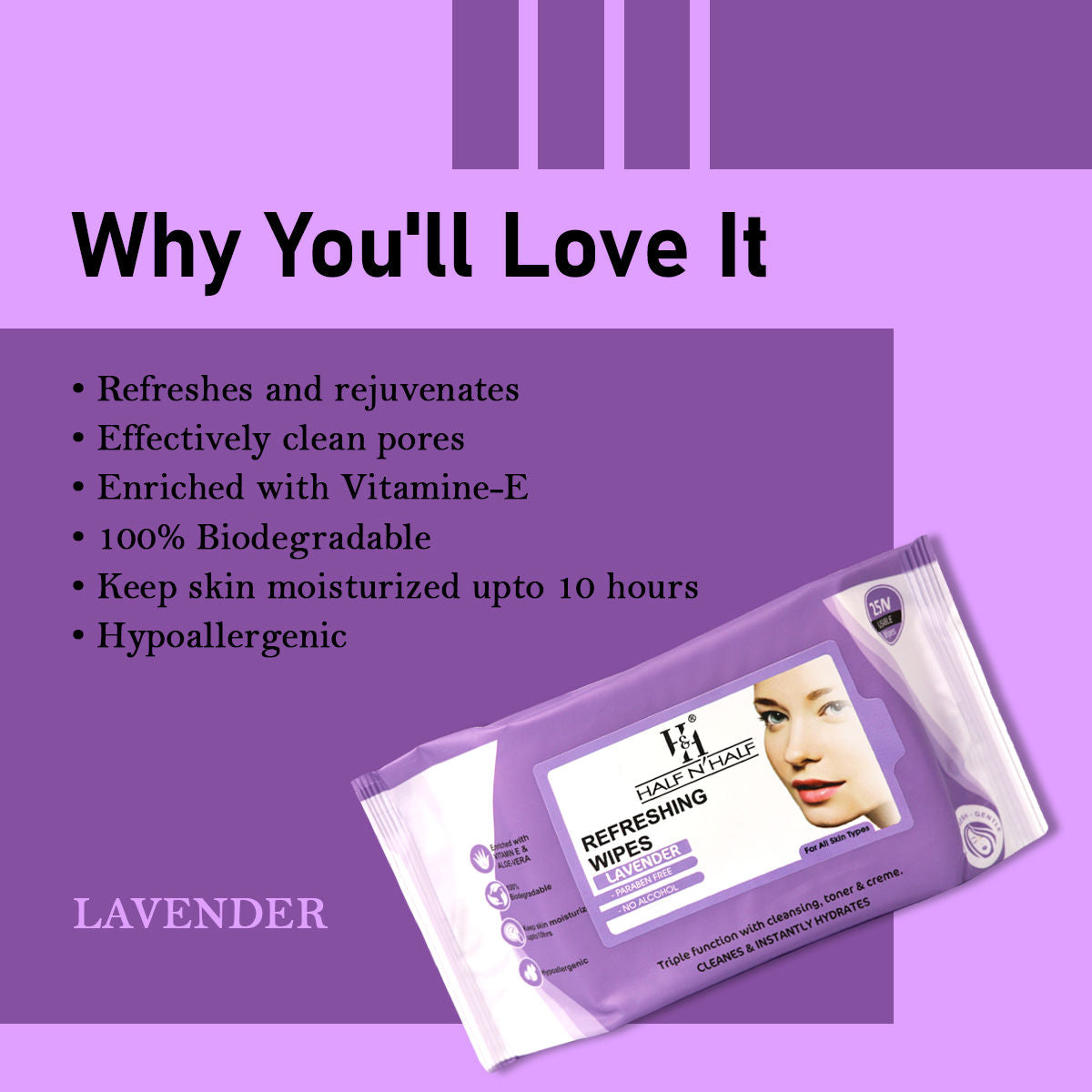 Refreshing Wipes - E-28-Lavender