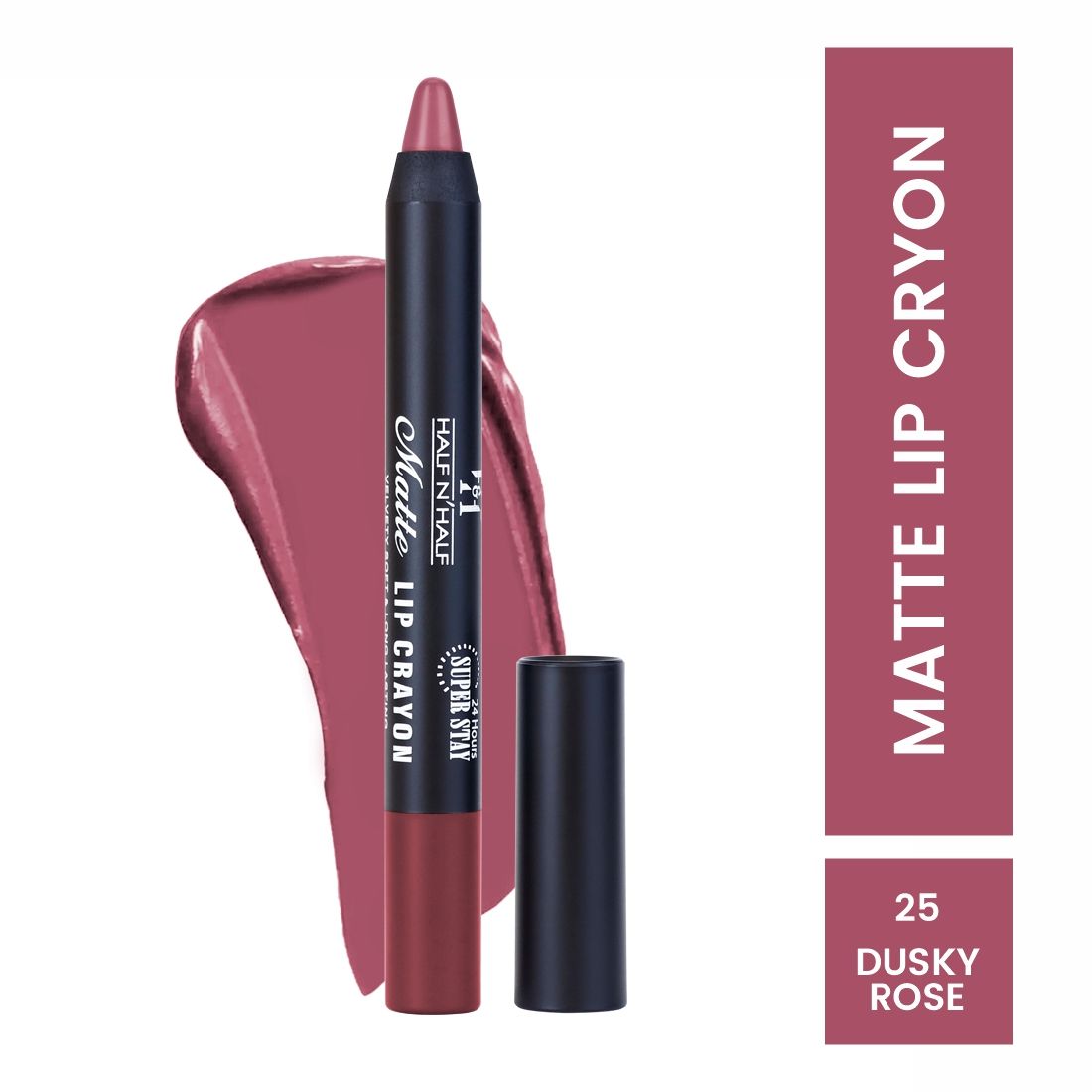 Matte Velvet Soft & Long Lasting 24h Super Stay Lip Crayon - 25 Dusky Rose