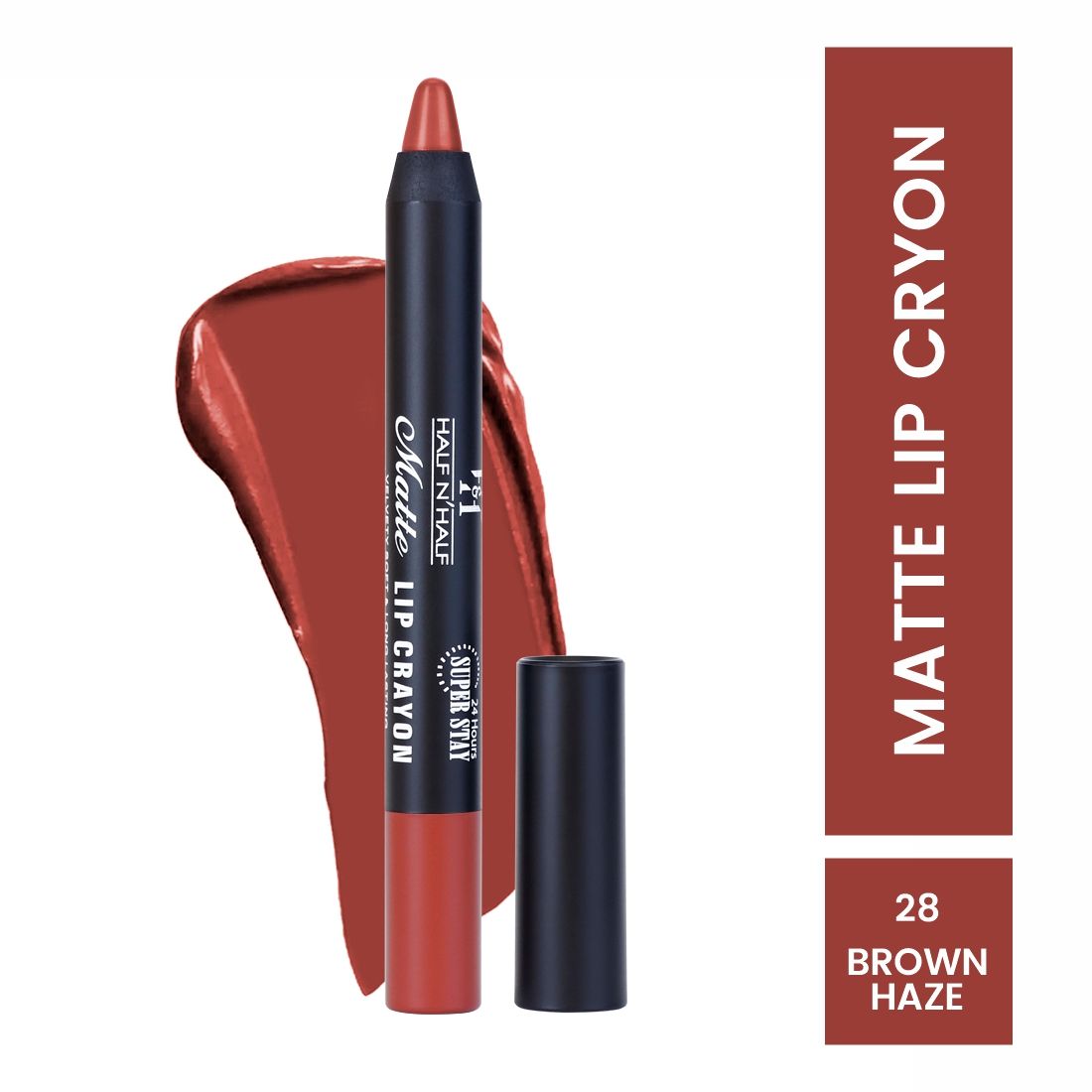 Matte Velvet Soft & Long Lasting 24h Super Stay Lip Crayon - 28 Brown Haze