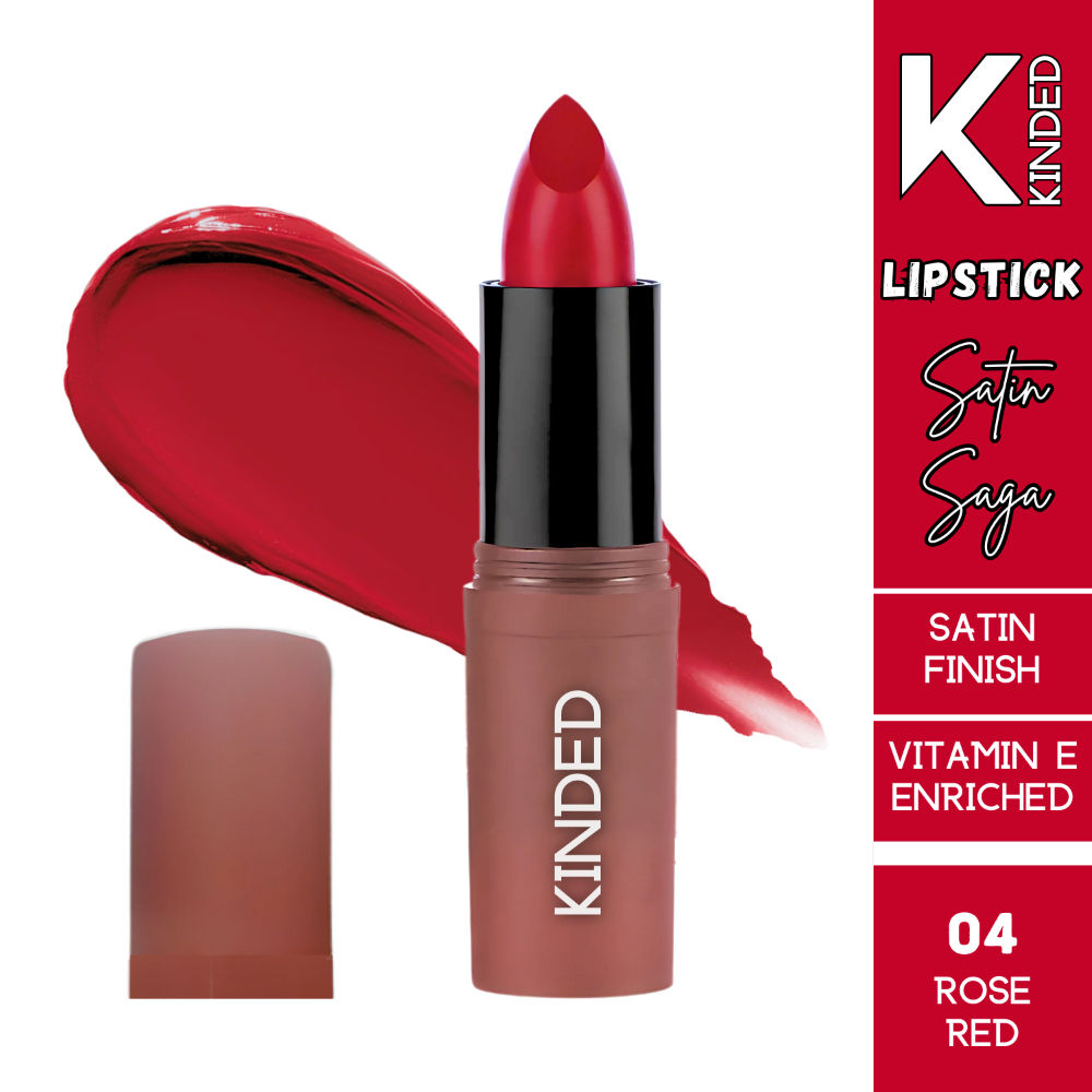 Satin Saga Bullet Creamy Lipstick With Satin Finish & Vitamin E - 04 Rose Red