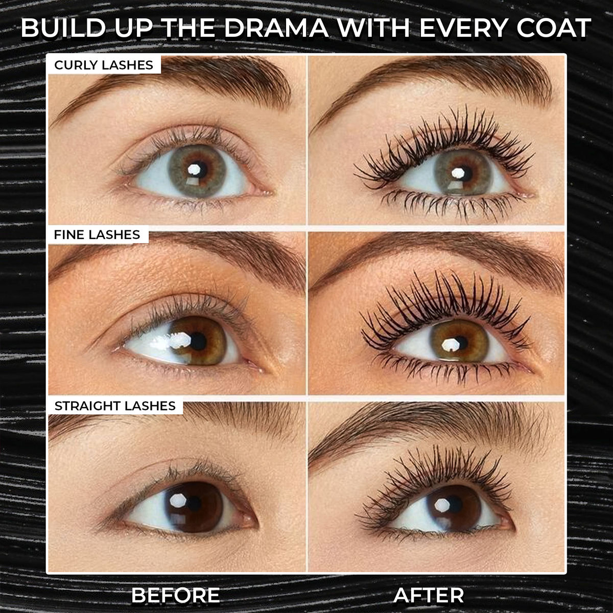 2-in-1 Serum Infused Lash Enhancing Mascara with Castor Oil Volumizing & Curling - Black