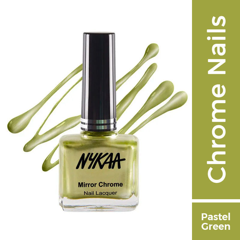 Nykaa Metallic Chrome Long Lasting Nail Enamel - Electric Green Aurora 179