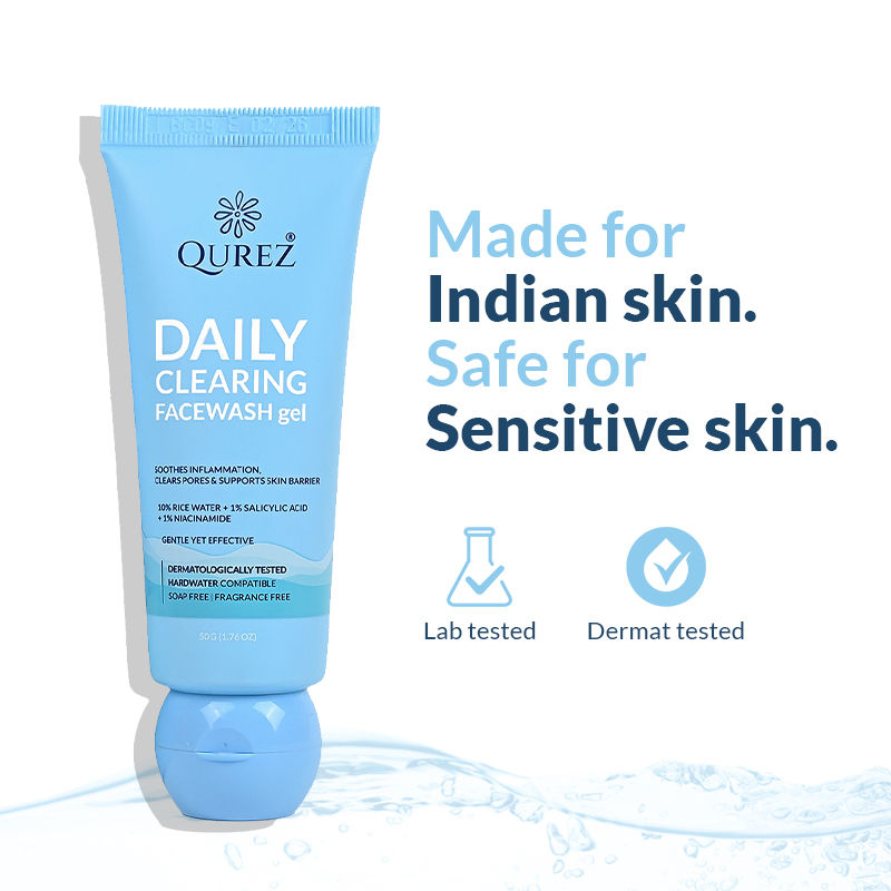 Daily Clearing Facewash With 10% Rice Water, 1% Salicylic Acid & Dermatologically Tested