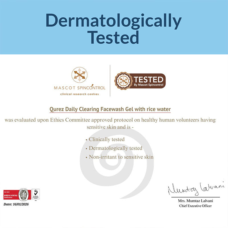 Daily Clearing Facewash With 10% Rice Water, 1% Salicylic Acid & Dermatologically Tested