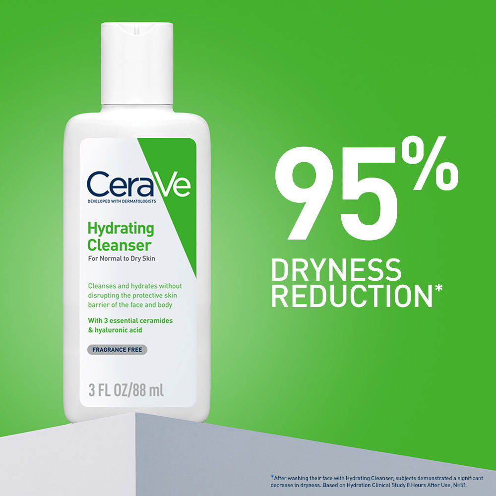 Hydrating Cleanser Non-Foaming Face Wash for Dry Skin with Ceramides, Dermatologist Recommend
