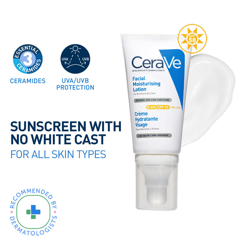 AM Facial Moisturizier With Sunscreen SPF 50 UVB + UVA, Dermatologist Recommended Day Cream