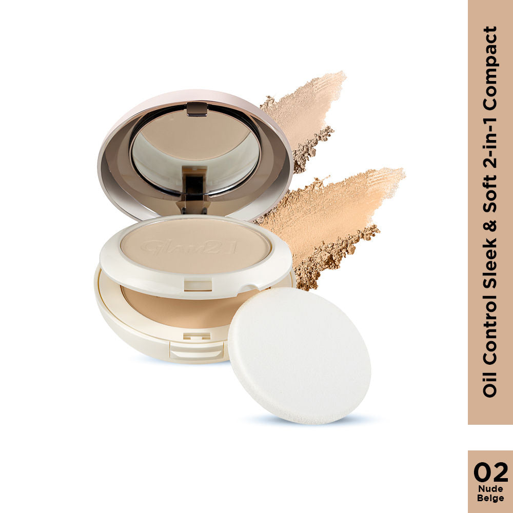 Oil Control Sleek & Soft Duo Compact - Nude Beige 02