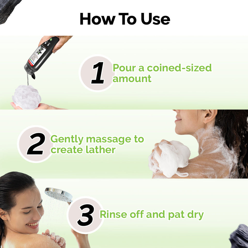 Charcoal Moisturizing Body Wash with Activated Charcoal & Energizing Mint Scent