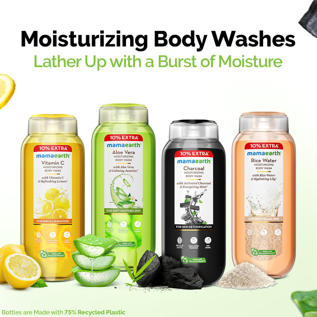 Charcoal Moisturizing Body Wash with Activated Charcoal & Energizing Mint Scent