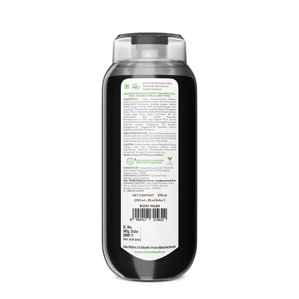 Charcoal Moisturizing Body Wash with Activated Charcoal & Energizing Mint Scent