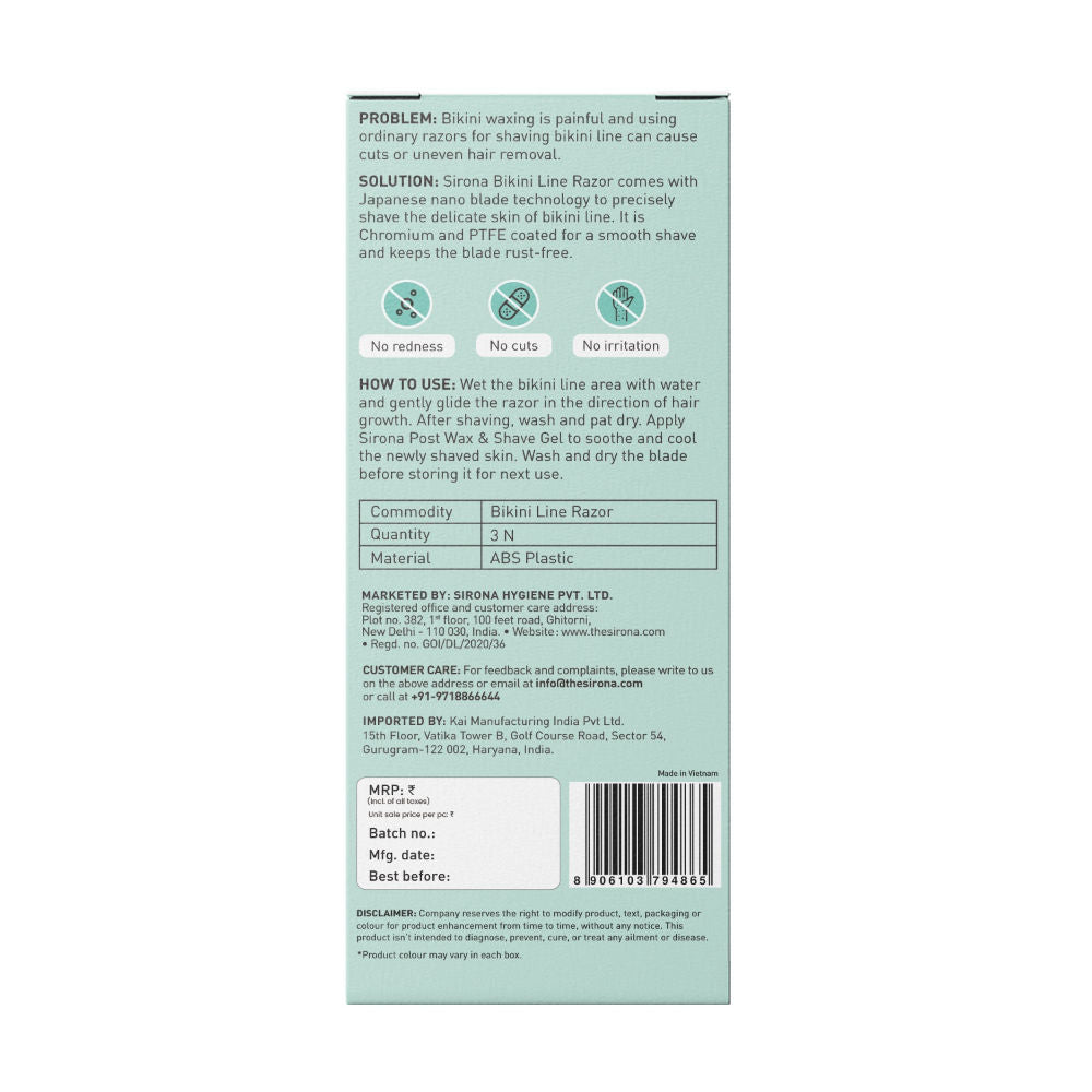 Disposable Bikini Line Trimming Razor For Women With Aloe Vera & Vitamin E Lubrication Strip