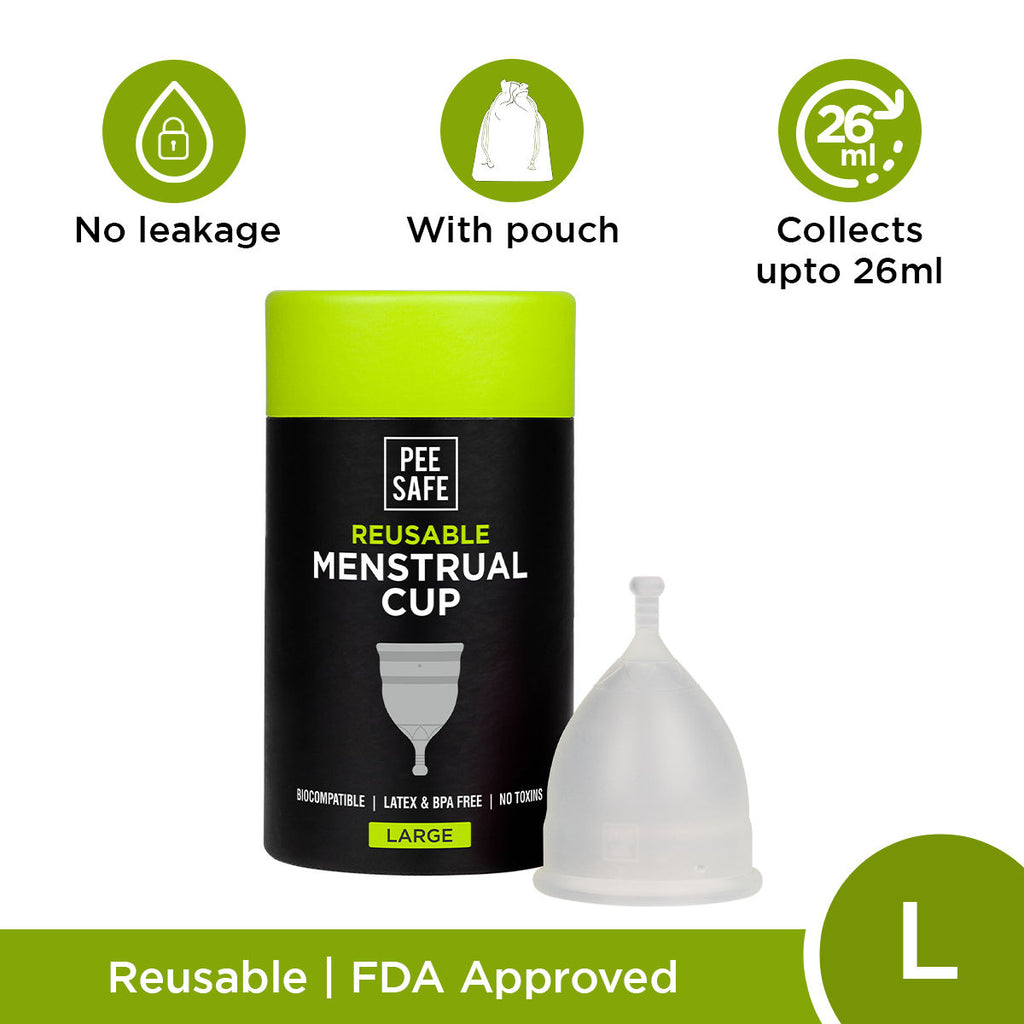 Reusable Menstrual Cup - No leakage,Rash-Free & Upto 12 Hours protection - L