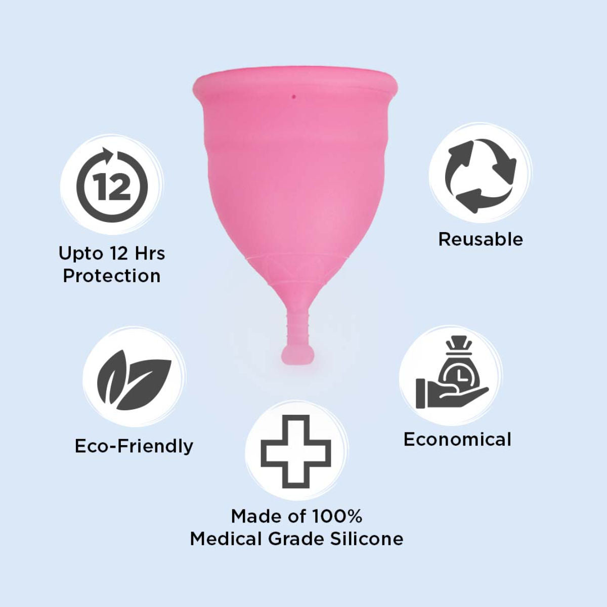 Reusable Menstrual Cup - No leakage,Rash-Free & Upto 12 Hours protection