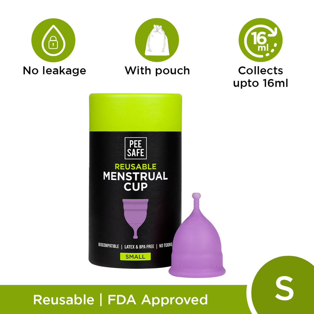 Reusable Menstrual Cup - No leakage,Rash-Free & Upto 12 Hours protection - S