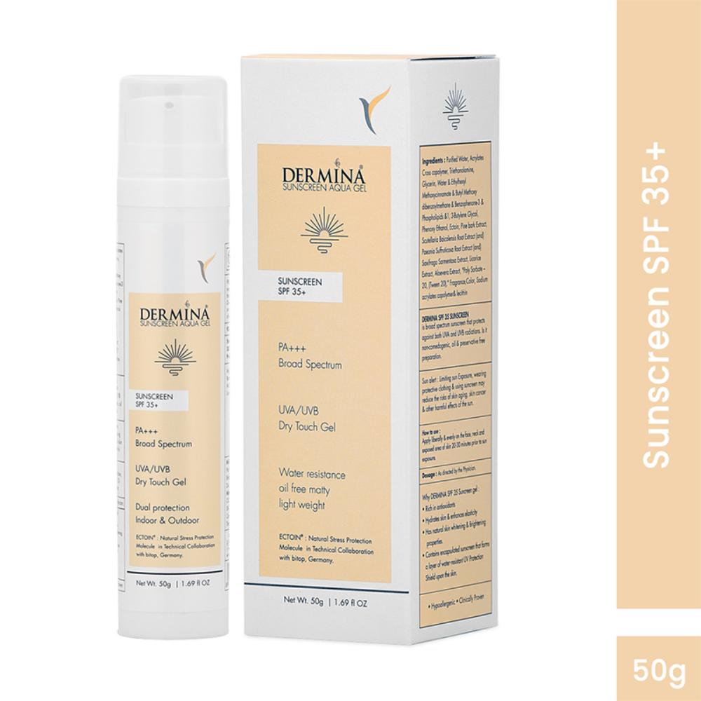 Sunscreen Aqua Gel SPF 35+ PA+++ Broad Spectrum UVA/UVB With Ectoin, Oil Free - All Skin Type