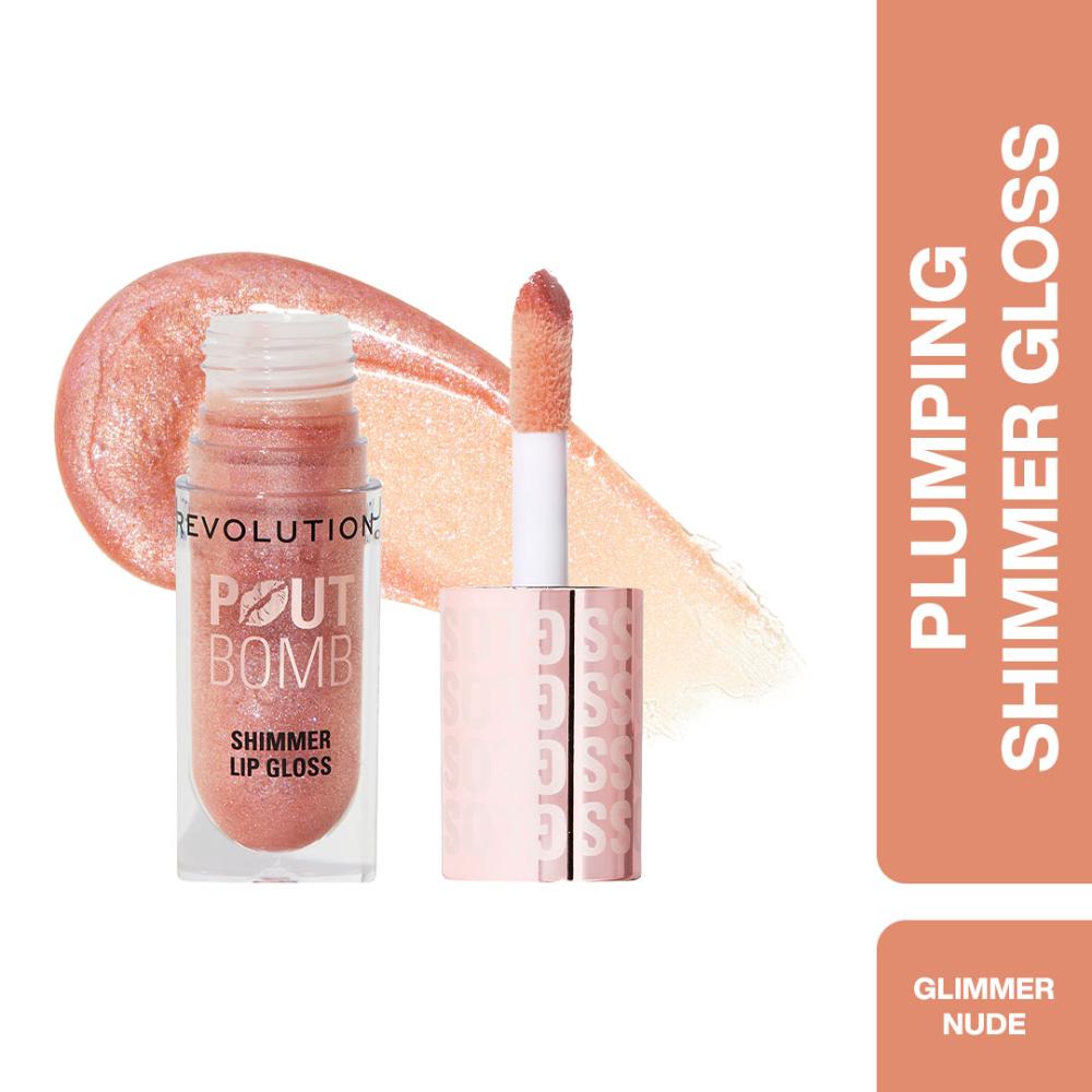 Pout Bomb Shimmer Lip Gloss - Glimmer Nude