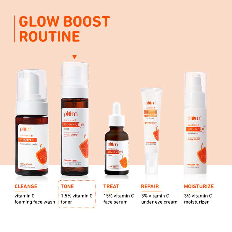 1.5% Vitamin C Alcohol-Free Spray Toner With Mandarin & Witch Hazel For Glow Boost & Open Pores