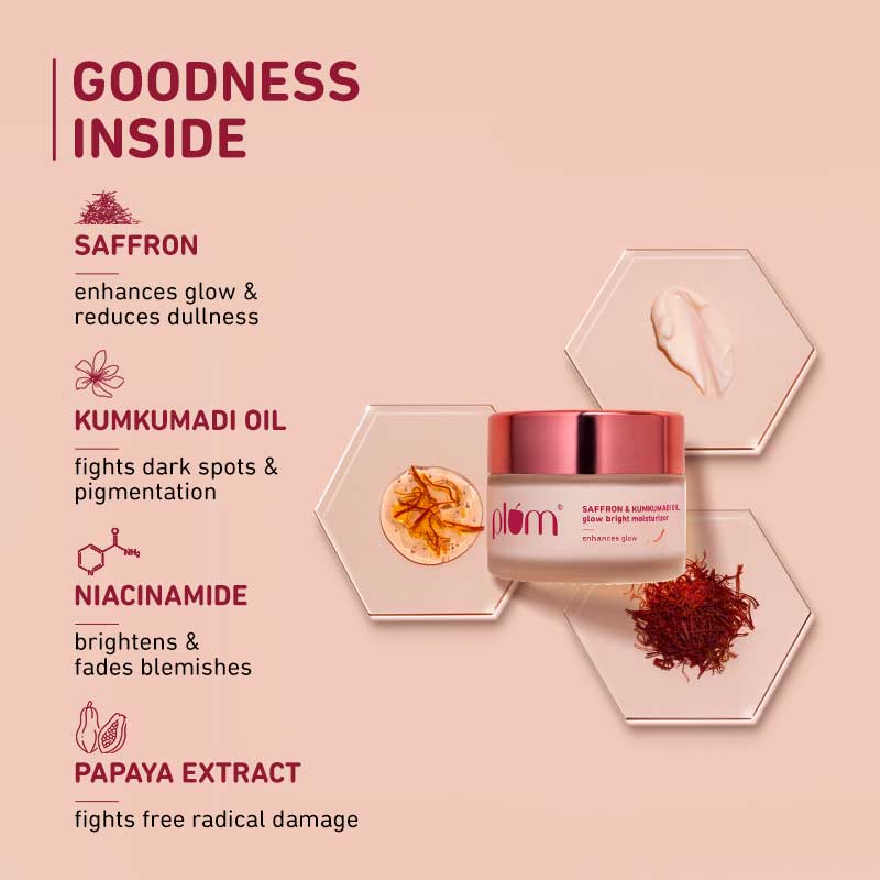 Saffron & Kumkumadi Oil Glow Bright Moisturizer For Dull Skin With SPF 35 UVA & UVB Protection