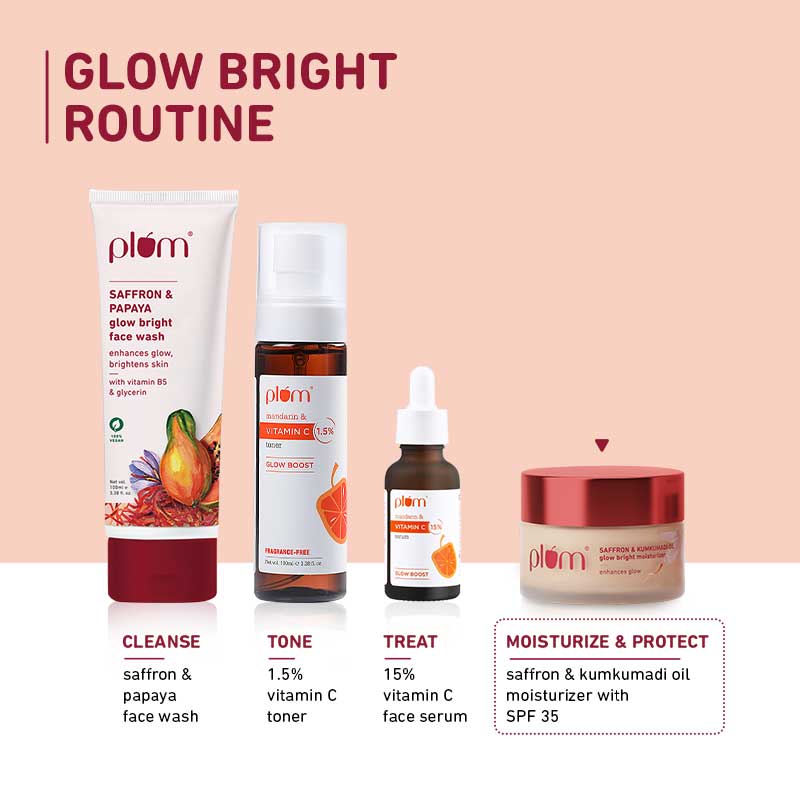 Saffron & Kumkumadi Oil Glow Bright Moisturizer For Dull Skin With SPF 35 UVA & UVB Protection